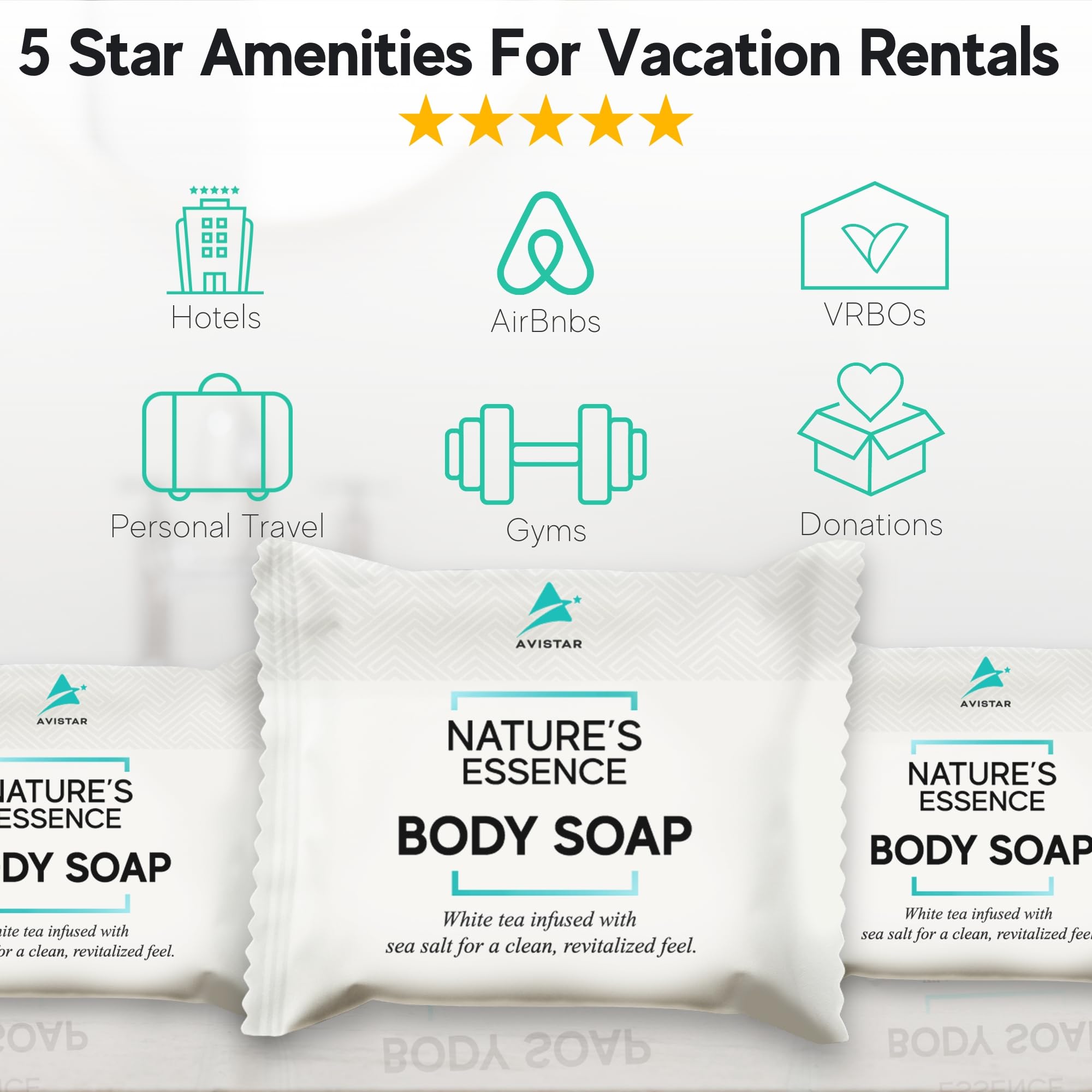 Avistar individually wrapped soap bars ensuring hygiene and freshness