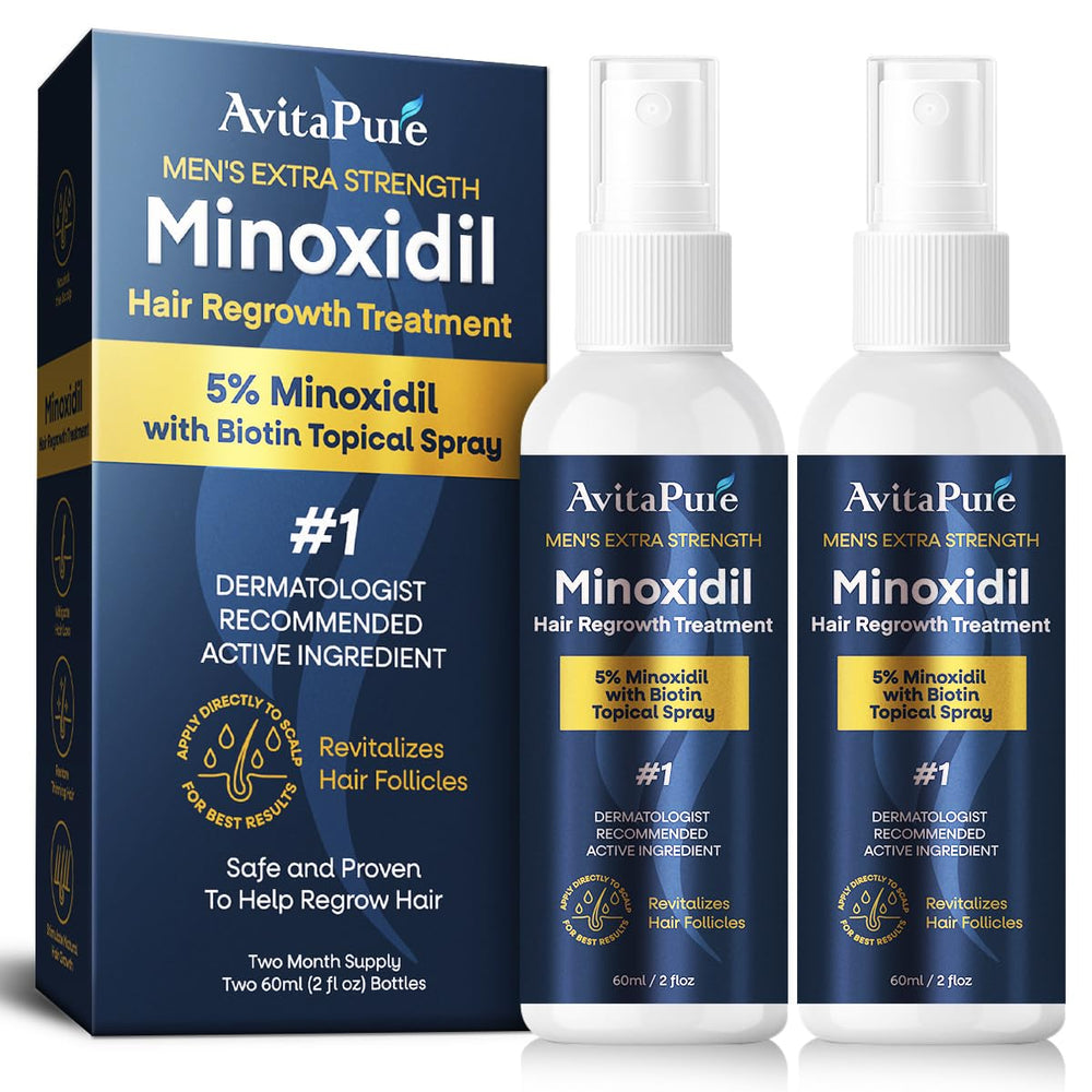 AVITAPURE 5% Minoxidil bottle pour for easy application