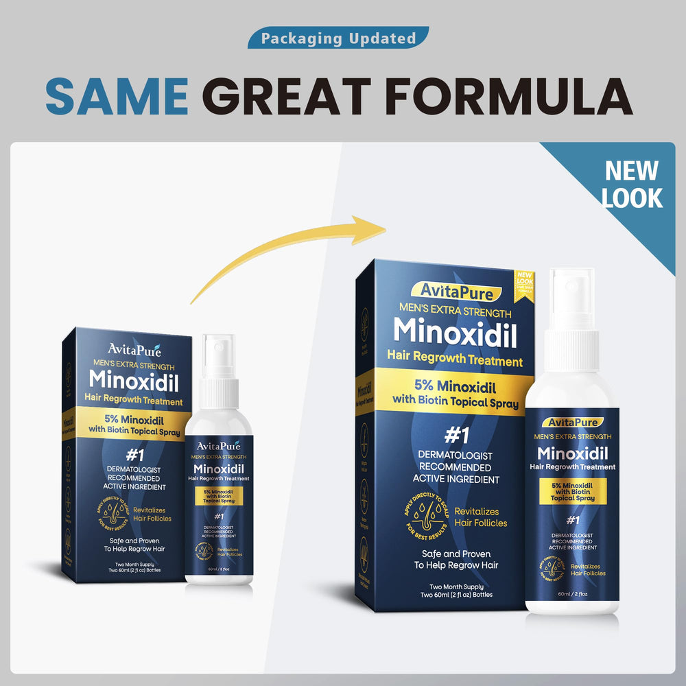 AVITAPURE minoxidil spray application demonstrates quick absorption