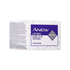 AVON ANEW Brightening Dual Eye System clinical testing label emphasizing dermatologist and ophthalmologist compatibility