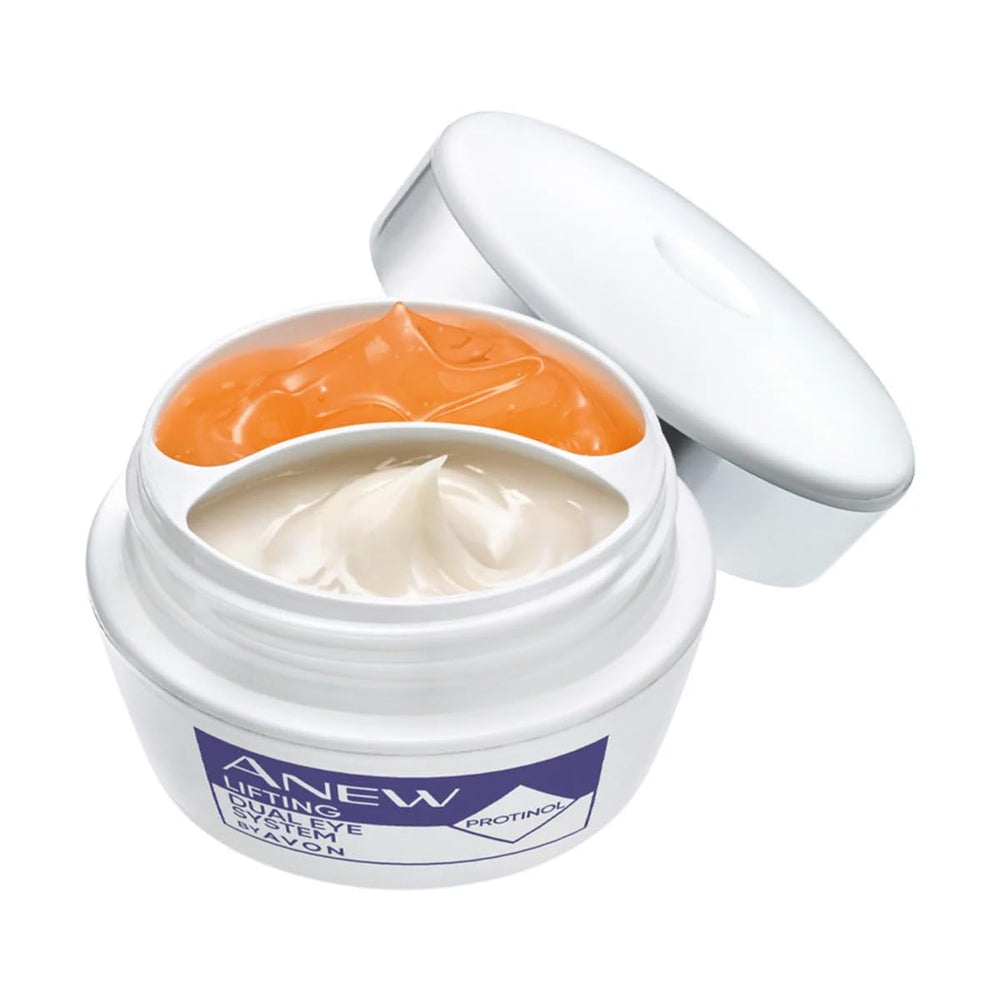 AVON ANEW Brightening Dual Eye System Protinol technology closeup with caffeine and botanicals