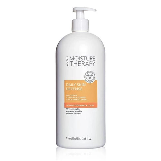 AVON Daily Skin Defense bottle for daily hydration and light protection.