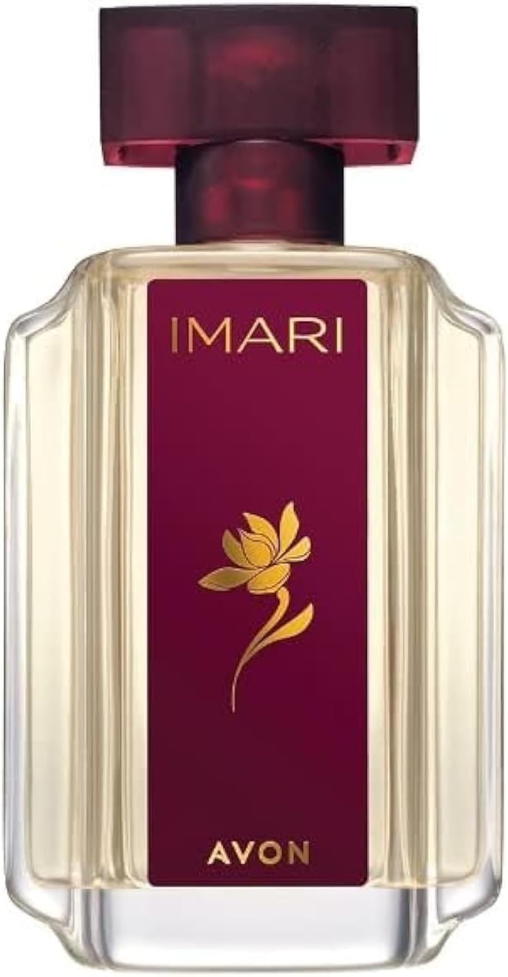 AVON Imari bottle front view shows amber floral charm for daily elegance.
