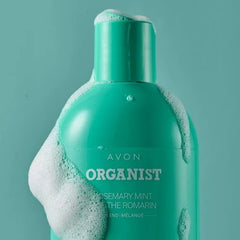 Refreshing mint splash from AVON Organist Rosemary Mint Shampoo offers cooling sensation.