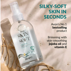 AVON Skin So Soft Original Jojoba Dry Oil Spray silky finish after application