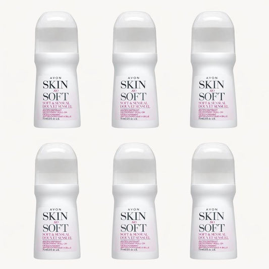 Avon's Skin So Soft Soft&Sensual deodorant pink pack for daily freshness and gentle fragrance.