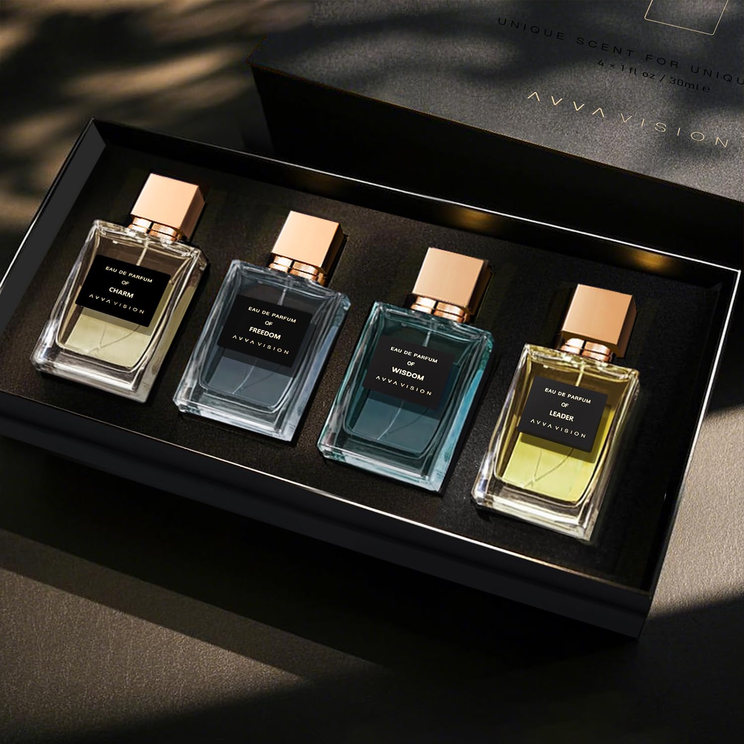 AVVA VISION Charm bottle with a crisp daytime scent for confidence