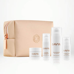 Avya Skincare Weekend Travel Set packaging shown for easy on-the-go use