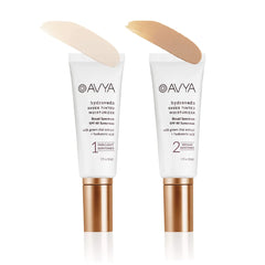 AVYA Shade 1 model demonstrates tint on light skin tones.