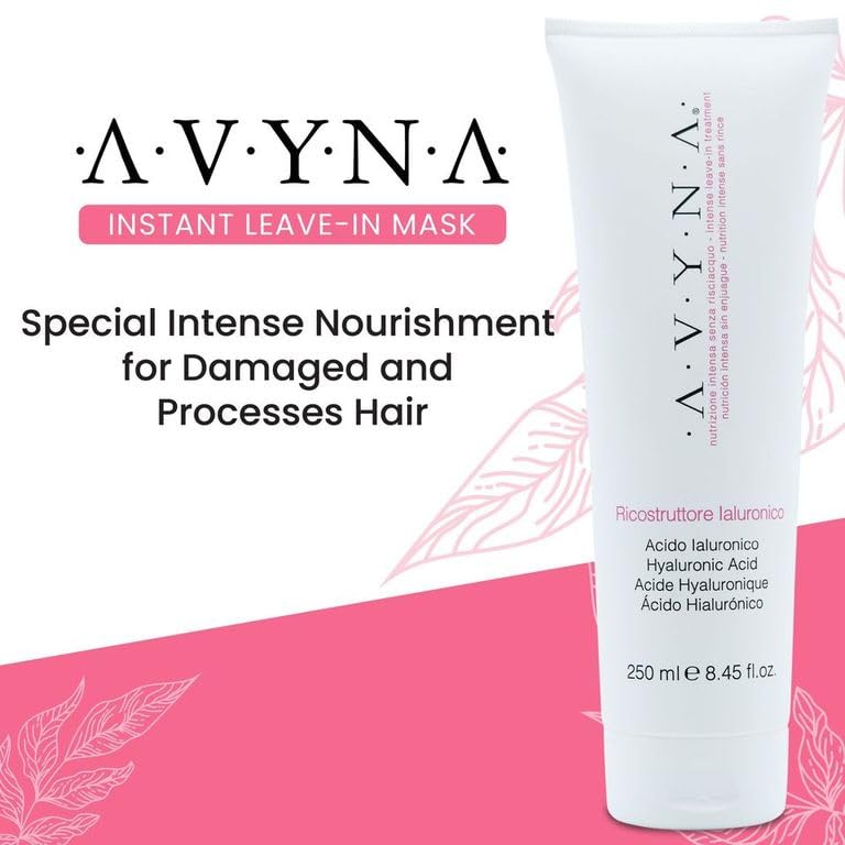 Avyna Hyaluronic Acid hair treatment close-up texture showing creamy formula