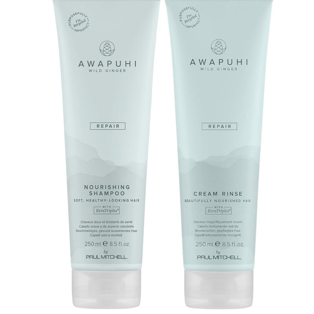 Awapuhi Wild Ginger Shampoo bottle—color-safe cleansing that helps moisturize and repair dry hair.