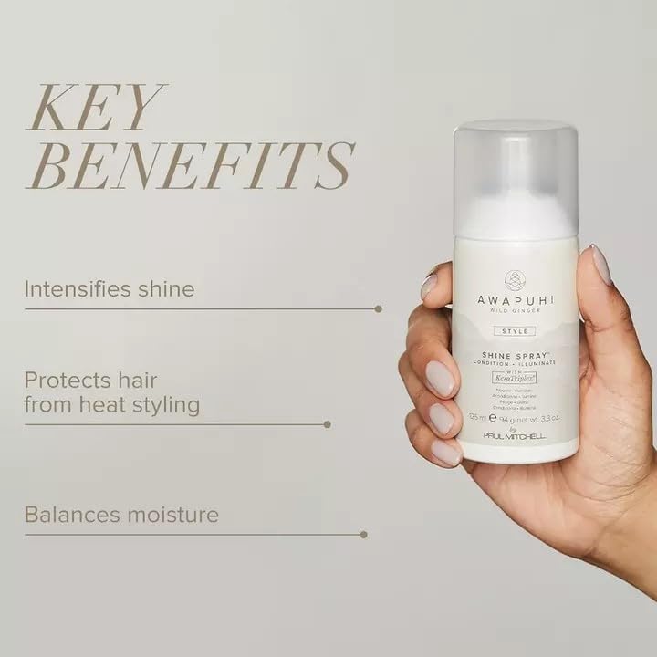 Awapuhi Wild Ginger Shine Spray dispense atomizer for even mist and quick application.