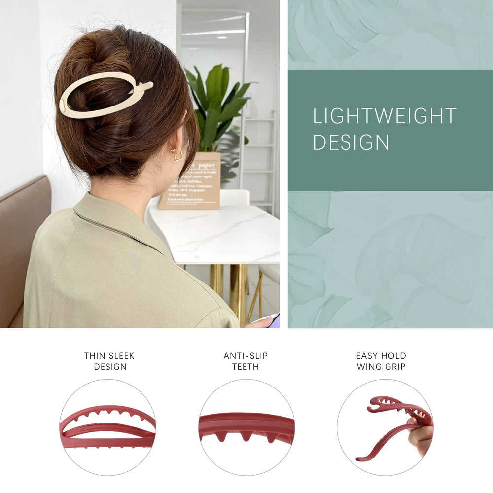 AWAYTR nude French Concord clip blends with hair for discreet, secure styling.