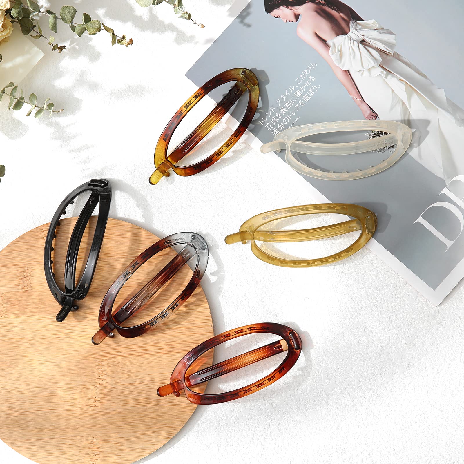 Tortoiseshell AWAYTR Concord clips offer versatile daily styling