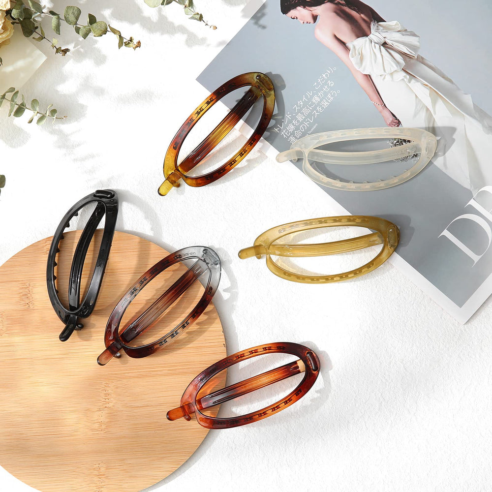Tortoiseshell AWAYTR Concord clips offer versatile daily styling