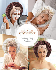 AwayTR hair-preserving bonnet protects curls while you sleep.