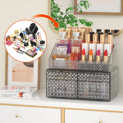 Awenia vanity display with diamond design, adds elegance.