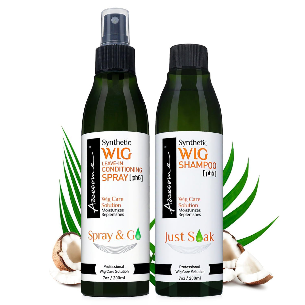 Awesome Synthetic Wig Shampoo bottle pour shows clean, residue-free care for wigs