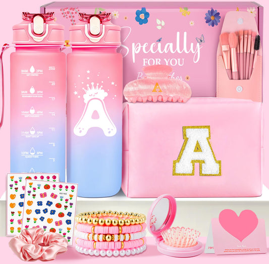 Awfrky initial makeup bag with monogram for easy organization on the go