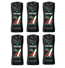Close-up of AXE Africa body wash label showing German-made quality.
