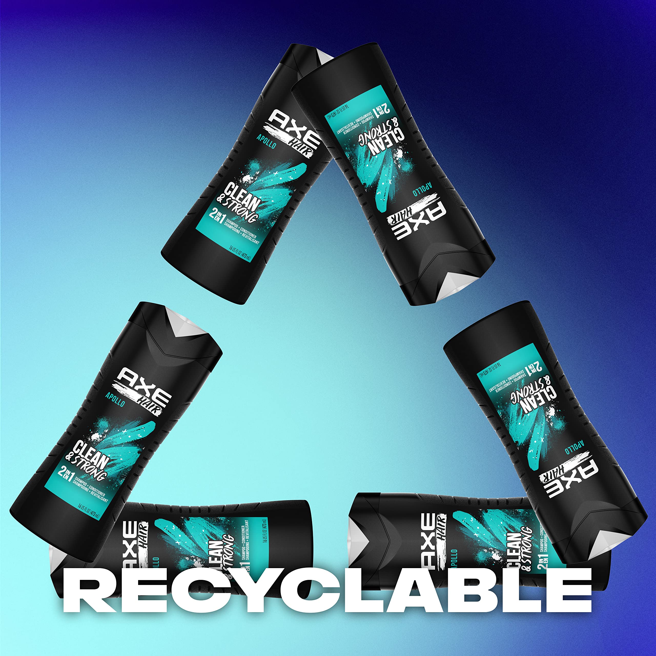 Fresh out of the shower AXE Apollo 2-in-1 leaves hair feeling soft.