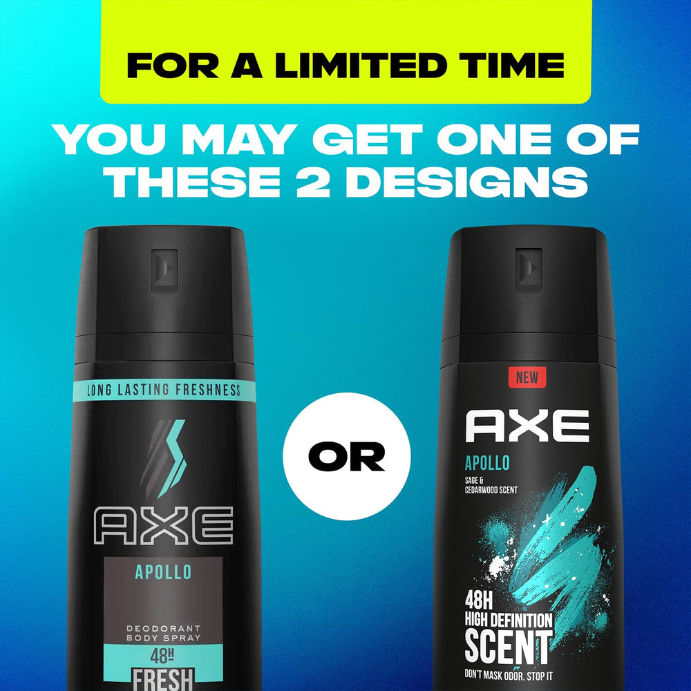 Misty spray from AXE Apollo being applied to skin