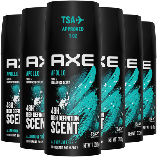 AXE Apollo travel deodorant bottle shown for on-the-go freshness