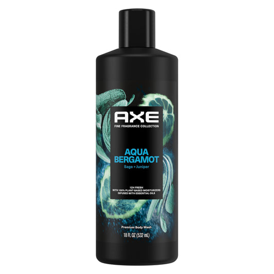 AXE Aqua Bergamot bottle front showing premium fragrance design for lasting freshness