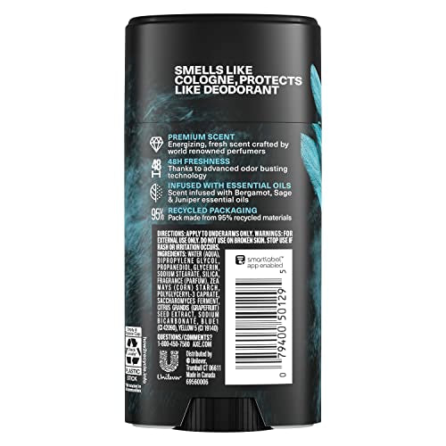 Rolled AXE Aqua Bergamot Deodorant Stick with cap open, ready for quick application