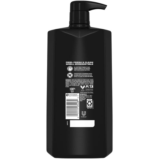 AXE Black bottle pump-back label, easy dispense for busy mornings