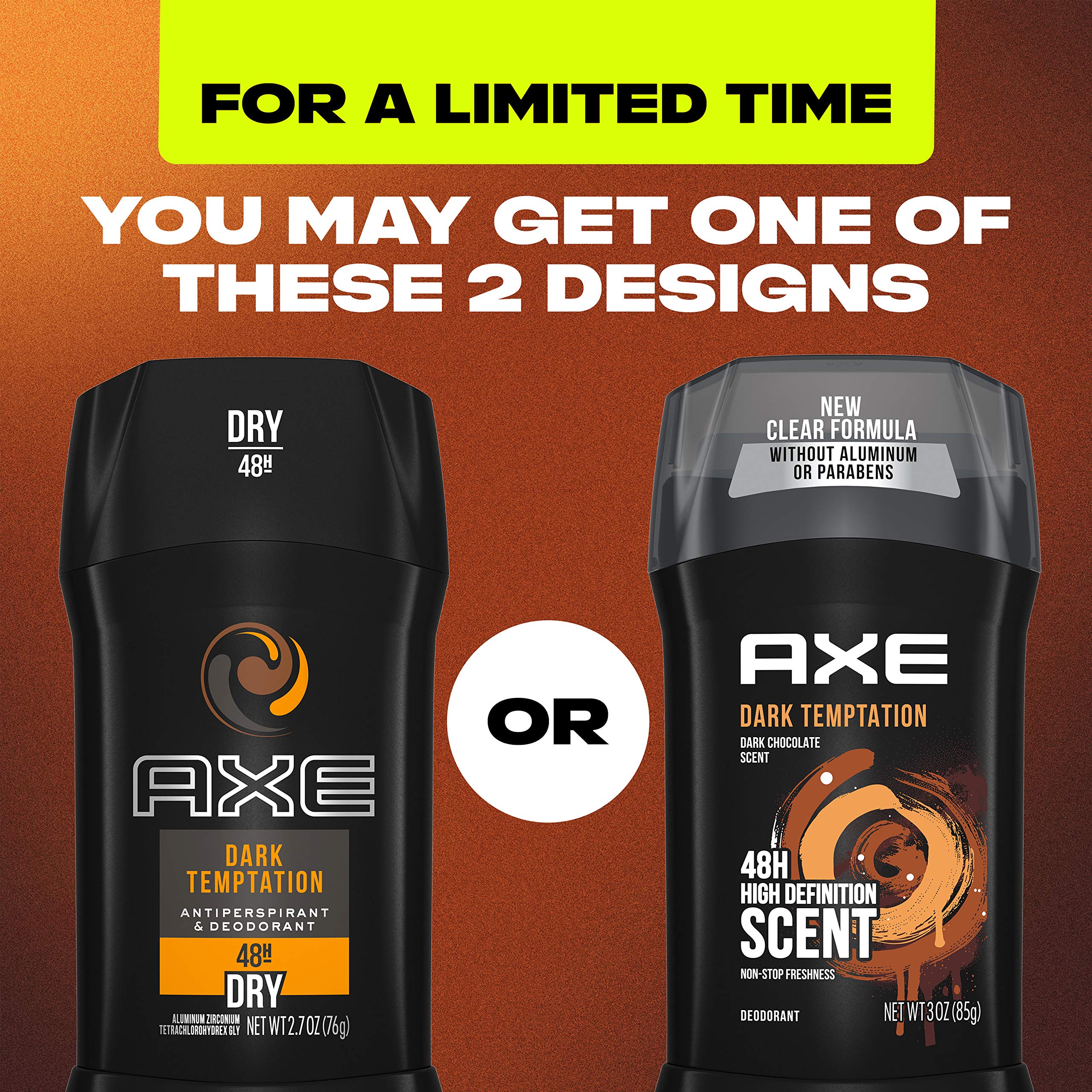 AXE packaging back panel highlighting ingredients and sustainability