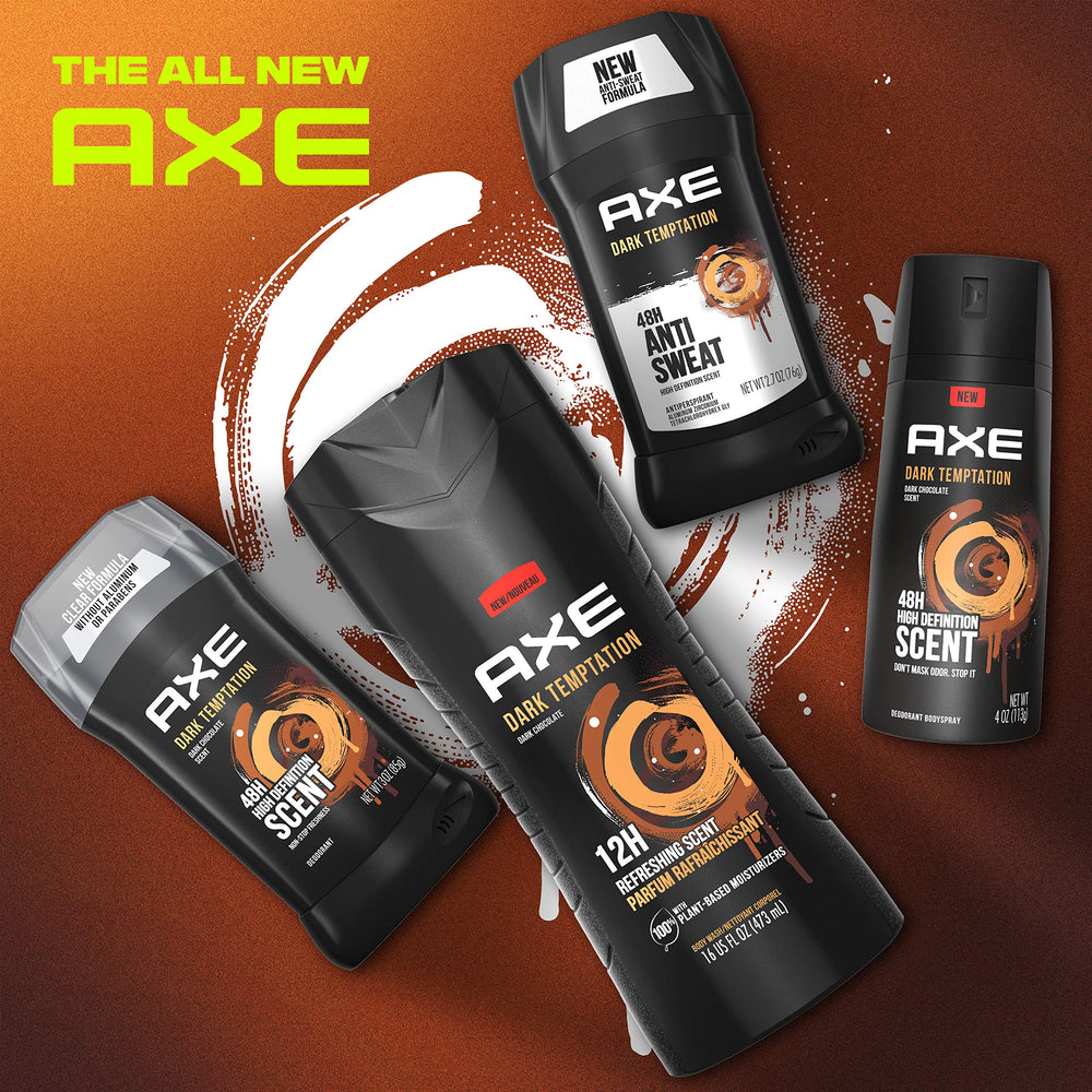 48-hour scent icon on AXE Dark Temptation packaging