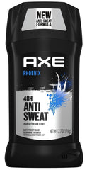 AXE Dry Phoenix anti-perspirant stick being applied for all-day freshness