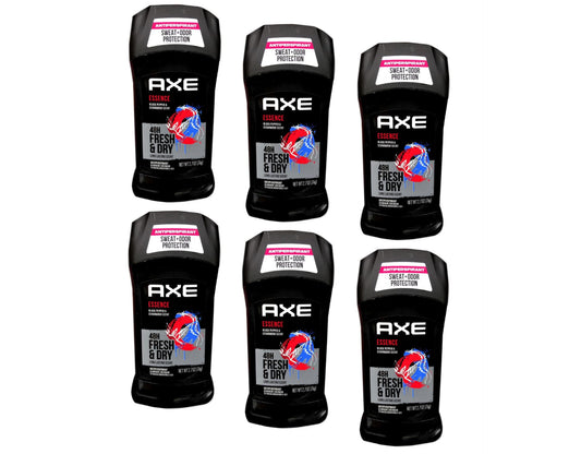AXE Essence Dry six-pack antiperspirant sticks offering 48-hour protection