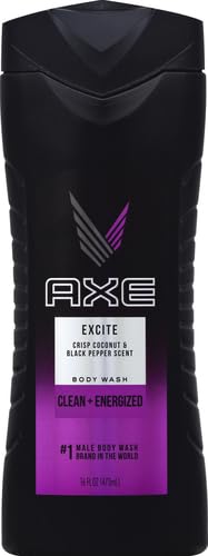 AXE Excite bottle pour shows instant foaming action to wash away odor with rich lather.