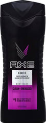 AXE Excite bottle pour shows instant foaming action to wash away odor with rich lather.