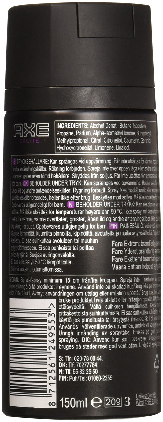 AXE Excite bottle side view easy-to-carry daily use
