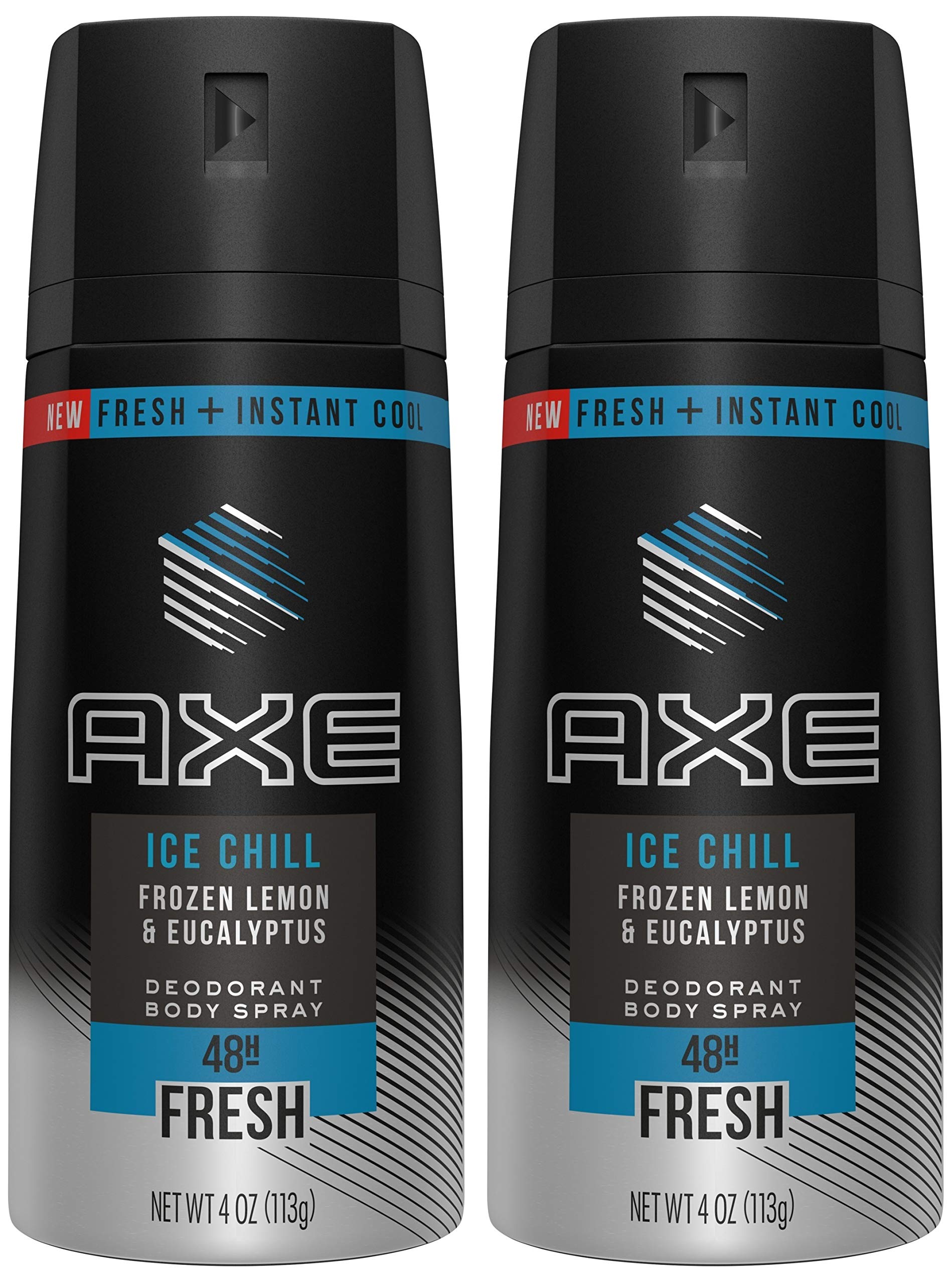 Axe Ice Chill bottle front view highlighting lemon and mint for instant freshness.
