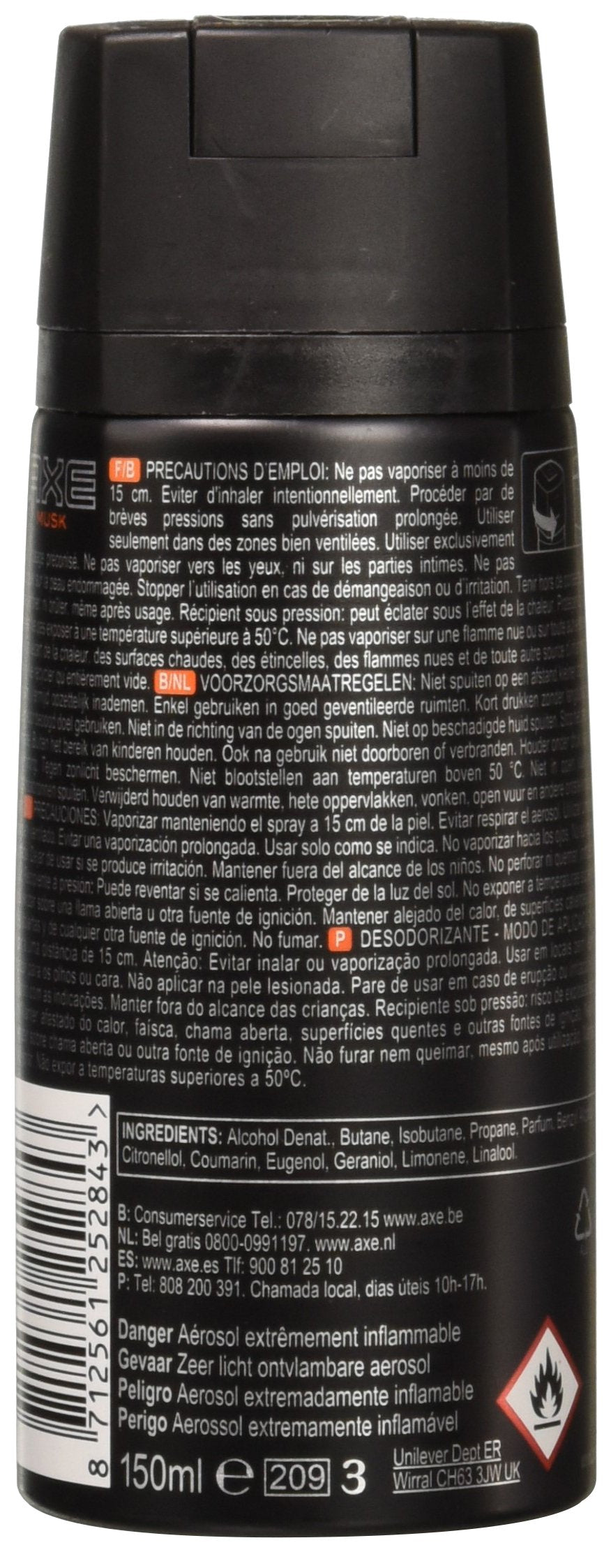 AXE Musk spray angle showcases smooth mist for quick, even fragrance
