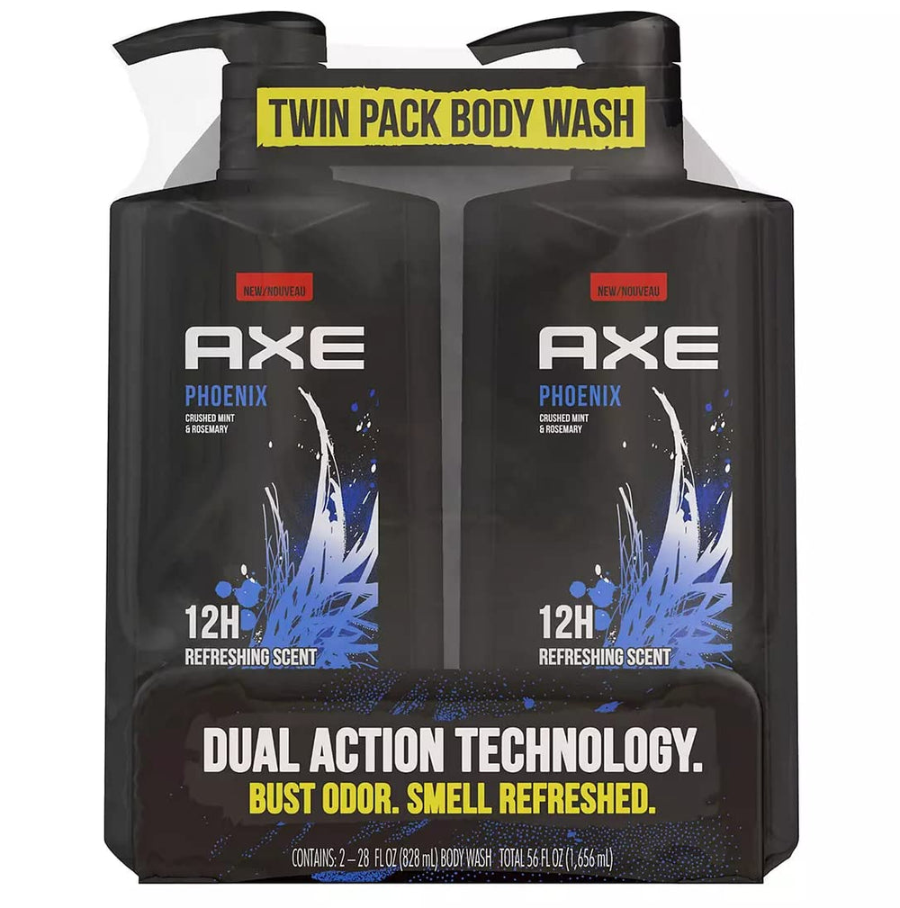 AXE Phoenix body wash 28oz pump bottle for easy daily cleansing.