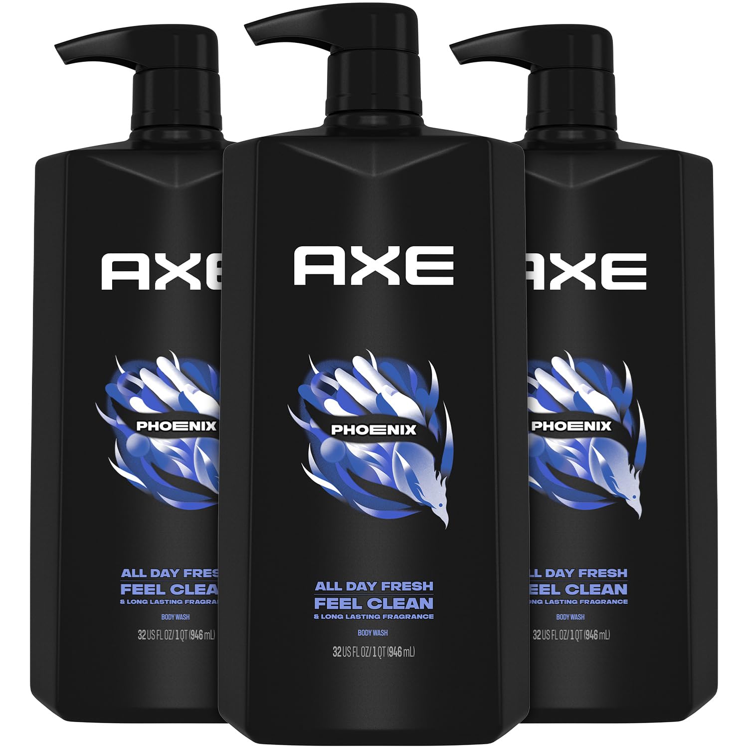 AXE Phoenix bottle front shows mint and rosemary scent for daily freshness.