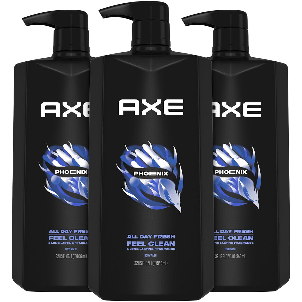 AXE Phoenix bottle front shows mint and rosemary scent for daily freshness.
