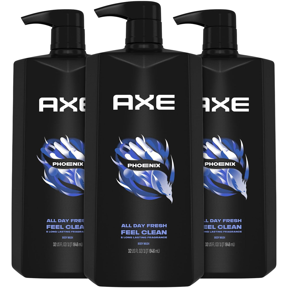 AXE Phoenix bottle front shows mint and rosemary scent for daily freshness.