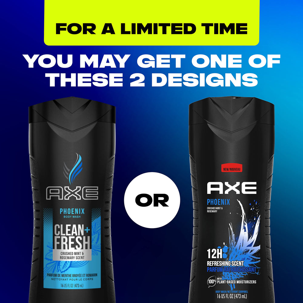 AXE Phoenix foamy-lather highlights rich cleansing foam.
