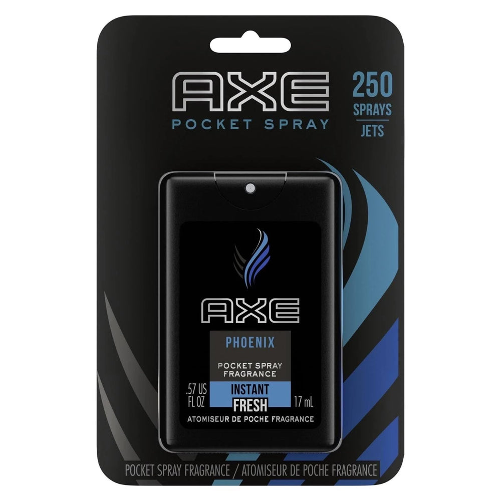 AXE Phoenix spray in gym bag for post-workout refresh.