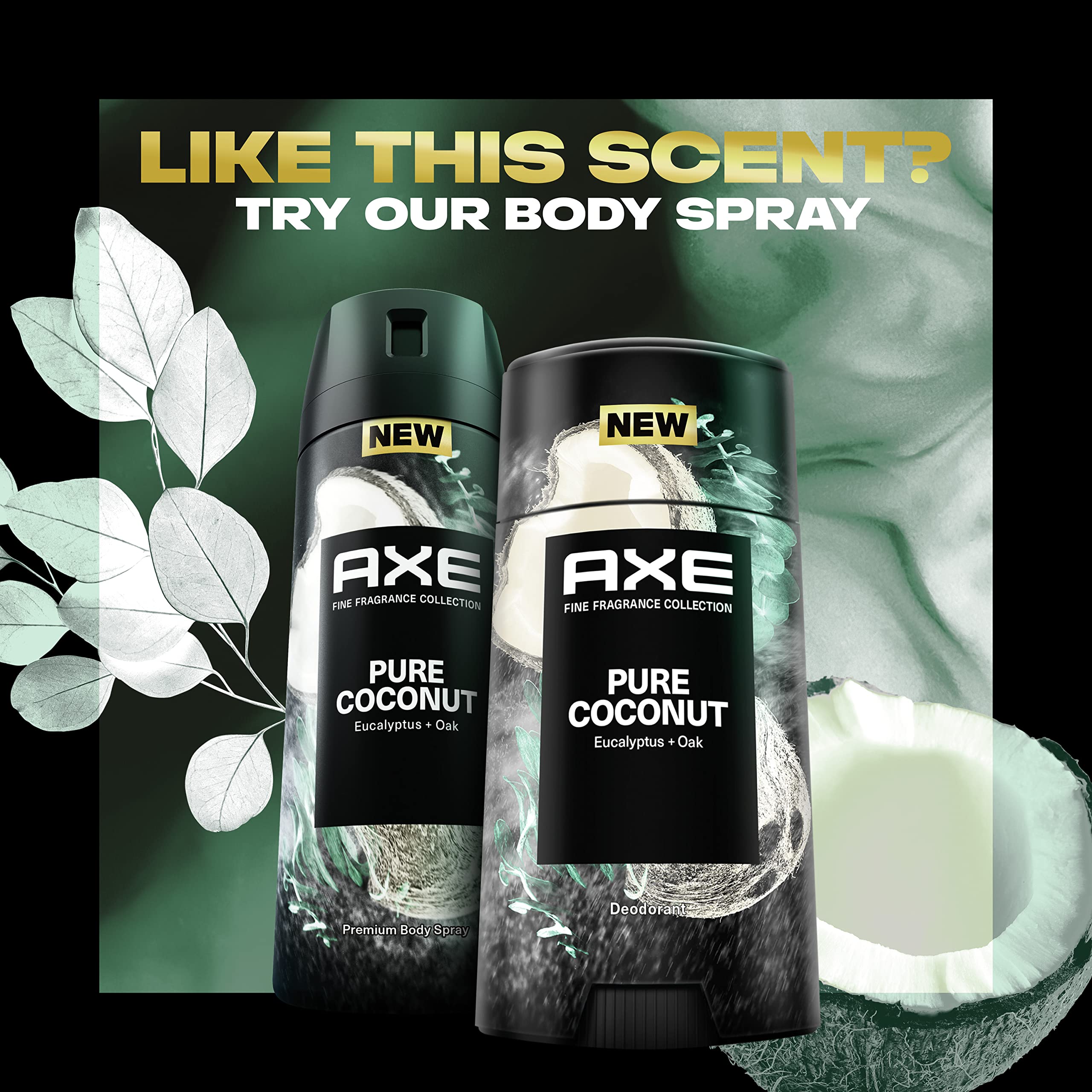 AXE Pure Coconut deodorant stick in use during a gym workout.