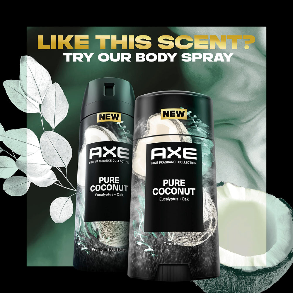 AXE Pure Coconut deodorant stick in use during a gym workout.