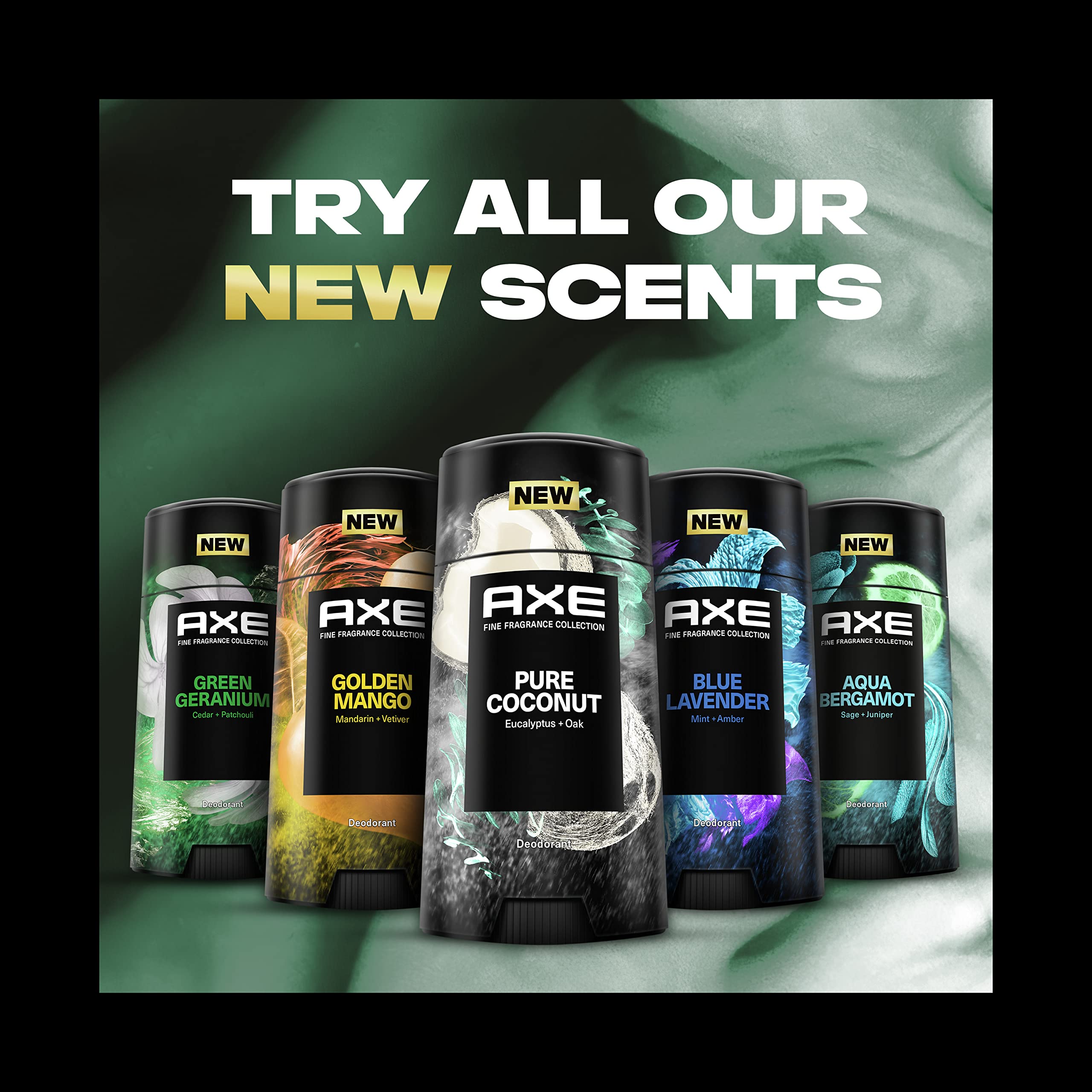 AXE Pure Coconut deodorant stick with essential oils, aluminum-free.