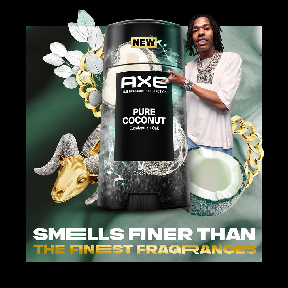 AXE Pure Coconut deodorant stick packaging highlights 48H odor protection.