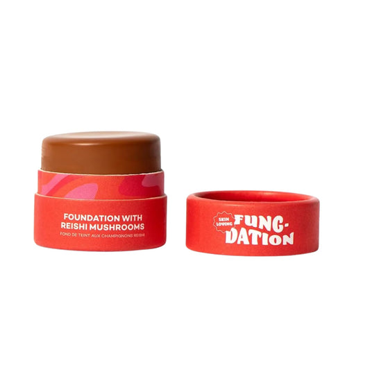 Axiology Fungdation Shade 12 bottle close shows hydrating formula for deeper skin tones